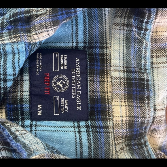 American Eagle Outfitters Blue Flannel Shirt - Picture 4 of 4